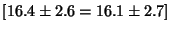$[16.4 \pm 2.6 = 16.1 \pm 2.7 ]$